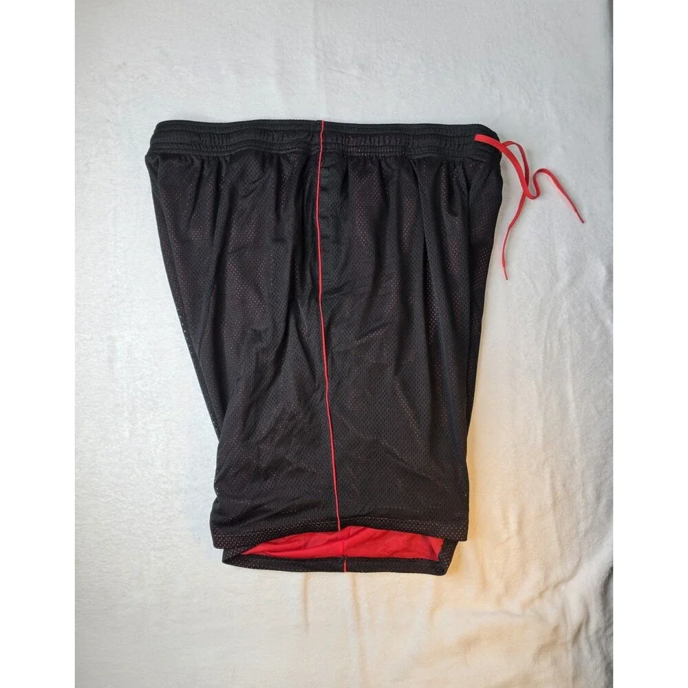Puma Mens Black And Red Basketball Mesh Shorts Drawstrings Size 3XL